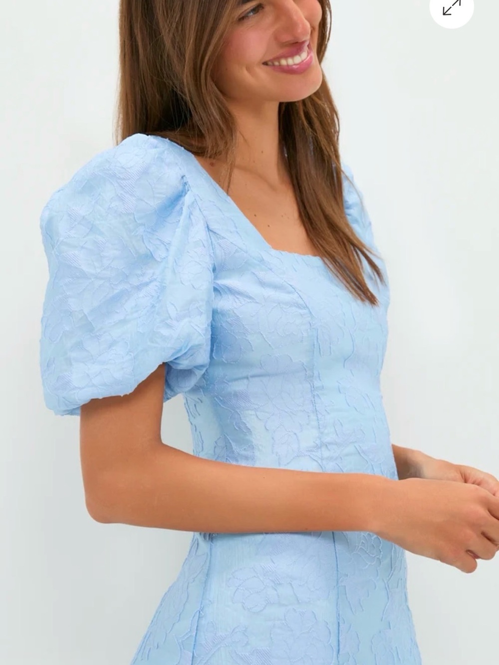 Ice Blue Jacquard Inez Maxi Dress - Picture 2 of 6